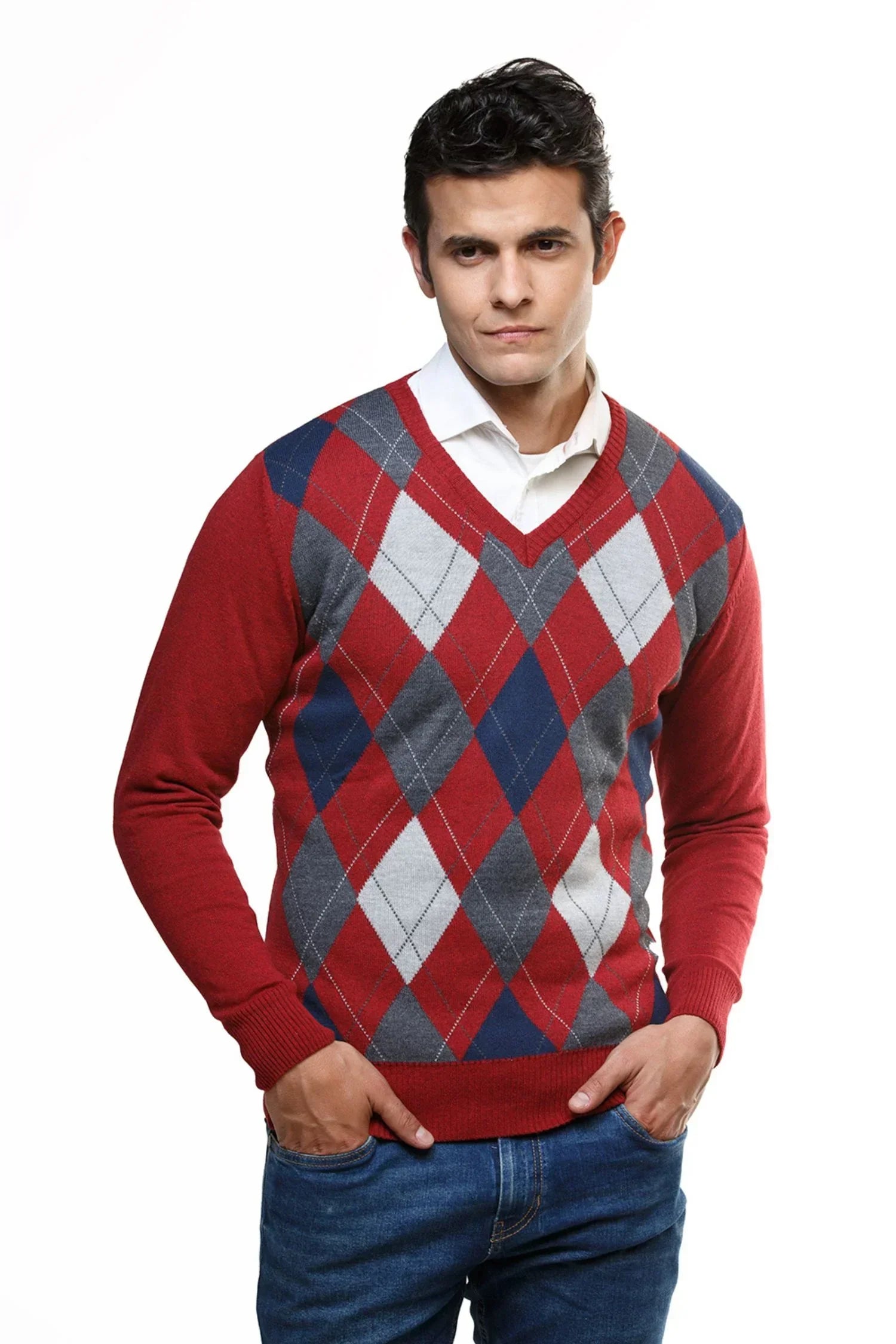 Suéter San Agustín en algodón regenerado rombos – Hombre